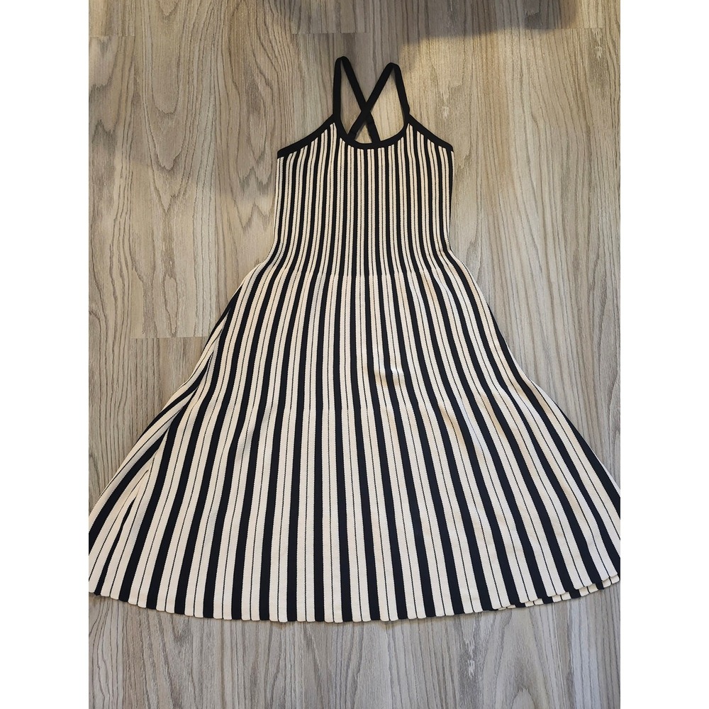 Worthington Black & White Striped Fit & Flare Sun Dress Size XS